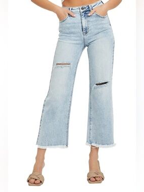 Risen Los Angeles High Rise Frayed Ankle Jean